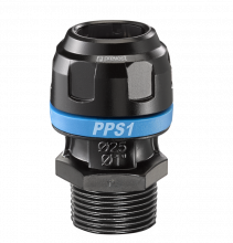 PPS1 MM - Racor recto rosca macho cónico de aluminio para tubo