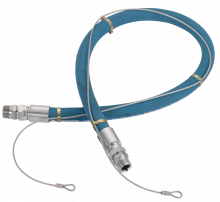 Tubos flexibles de enlace con cable de seguridad - Conexiones macho giratorias