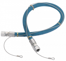 Tubos flexibles de enlace con cable de acero de seguridad - Conexiones hembra giratorias